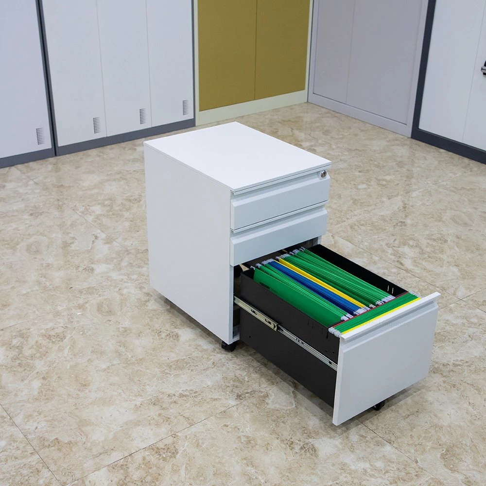 Mobile Pedestal Office Furniture Equipment 3 Drawers Mobile Pedestal for A4 Steel Metal Cabinet Mobile Pedestal Cabinet Moving Storage