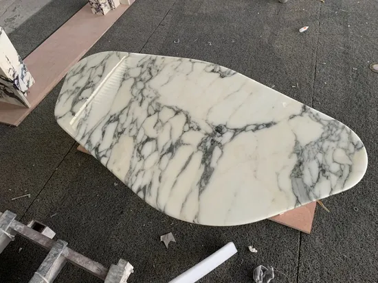 Round/Square/Rectangular White Marble Dining/Coffee Table/Side Table/Console Table/End Table for Hotel Home Bedroom TV Stand Living Room