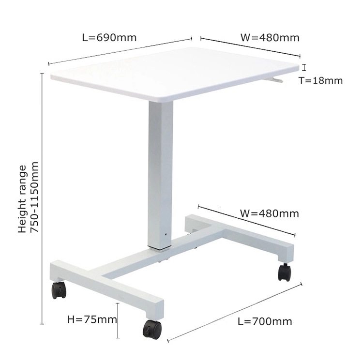 2020 Amazon Popular Sale Pneumatic Teardrop Training Table Ergonomic Height Adjustable Standing Desk