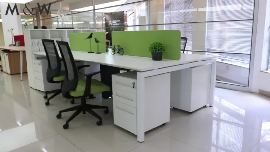 Especificaciones de la mesa de escritorio de madera de diseño popular Tamaño Precio fijo Estación de trabajo para 8 personas Estación de trabajo de oficina