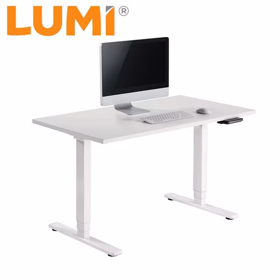 Alta calidad OEM ODM Moda ergonómica moderna Muebles de oficina en casa 3 etapas Motor dual Eléctrico Stand up Computadora portátil Estudio Altura ajustable Mesa de pie